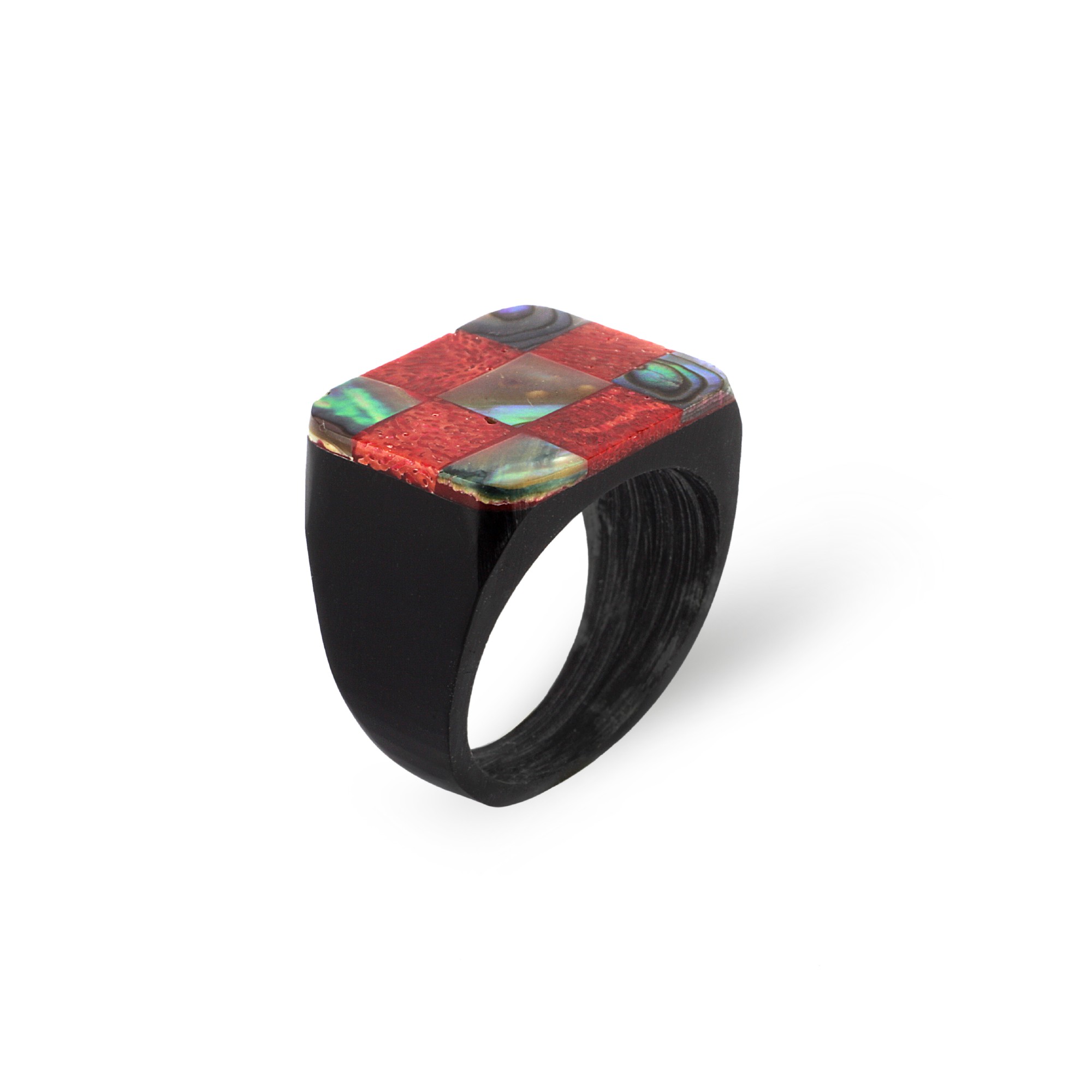 Ring aus Palisanderholz und Perlmutt, multicolor, B 3 cm, H 2,5 cm günstig bestellen