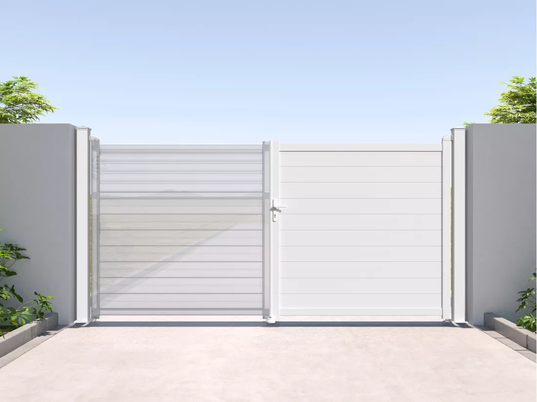 Pilier pour portail en aluminium - L15 cm x H190 cm - blanc - NERETO