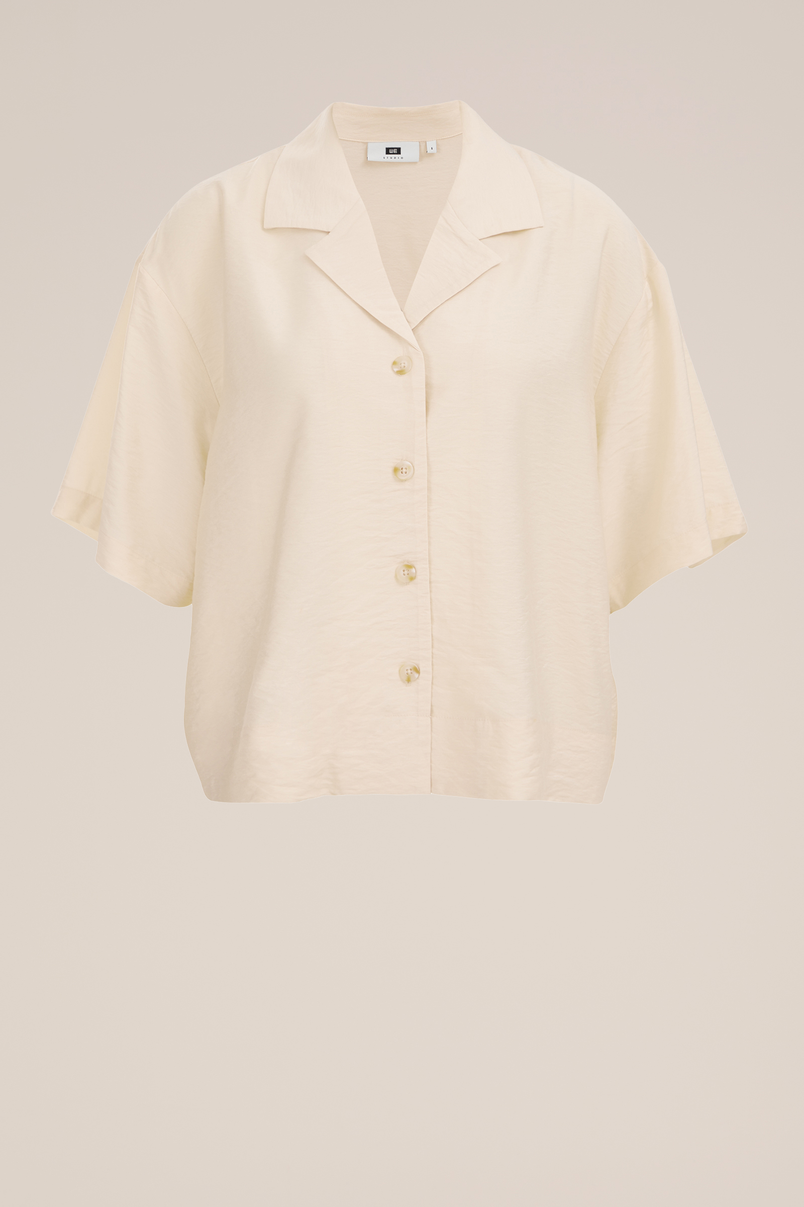 blouse met zijdelook WE Studio Gebroken wit