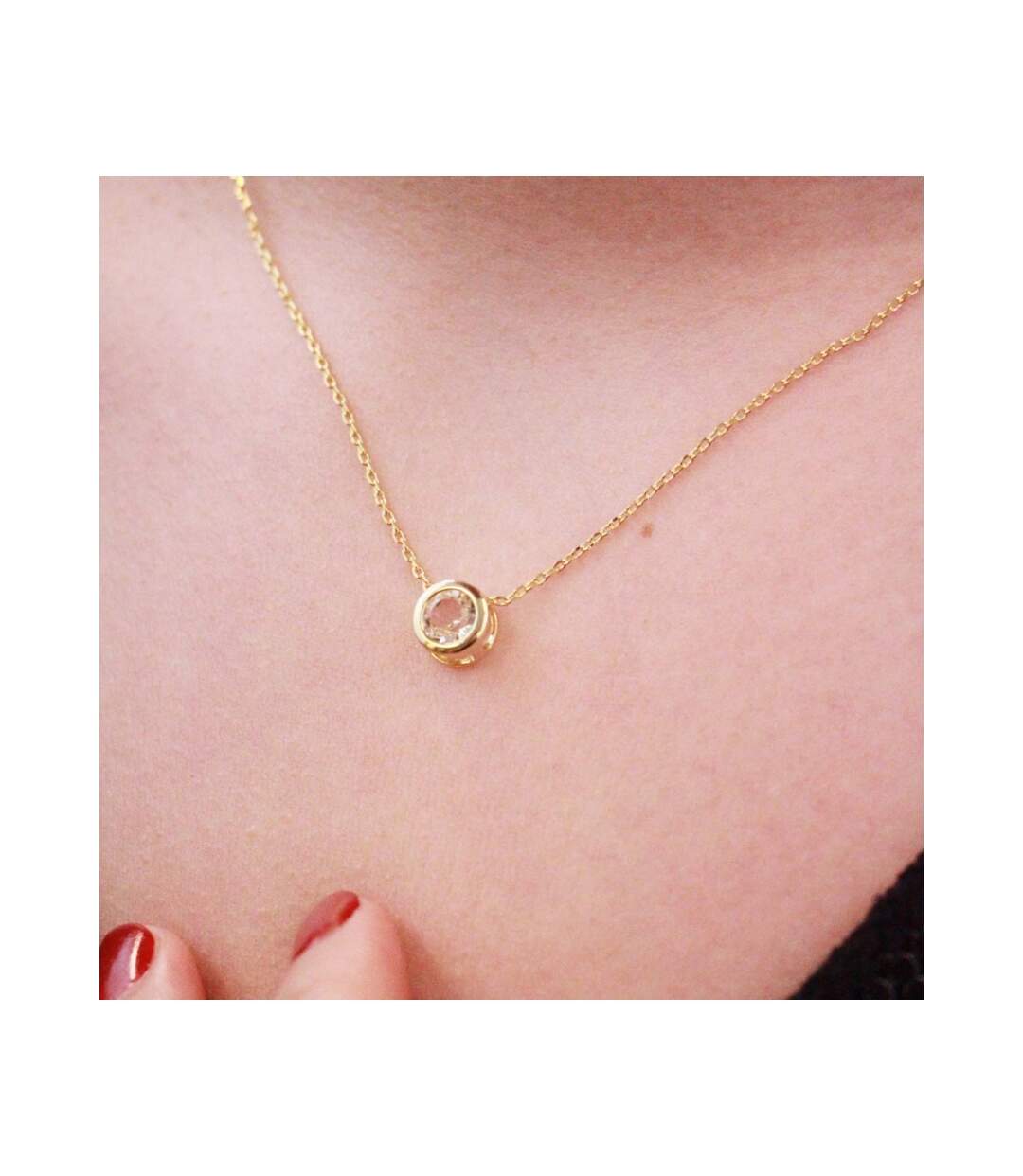 Pendentifs Moon - Or Rosé et Cristal