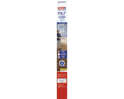 Hor voor ramen, tesa opvouwbaar frame, wit, traploos verstelbaar van 80x80 cm tot 140x140 cm, telescopisch