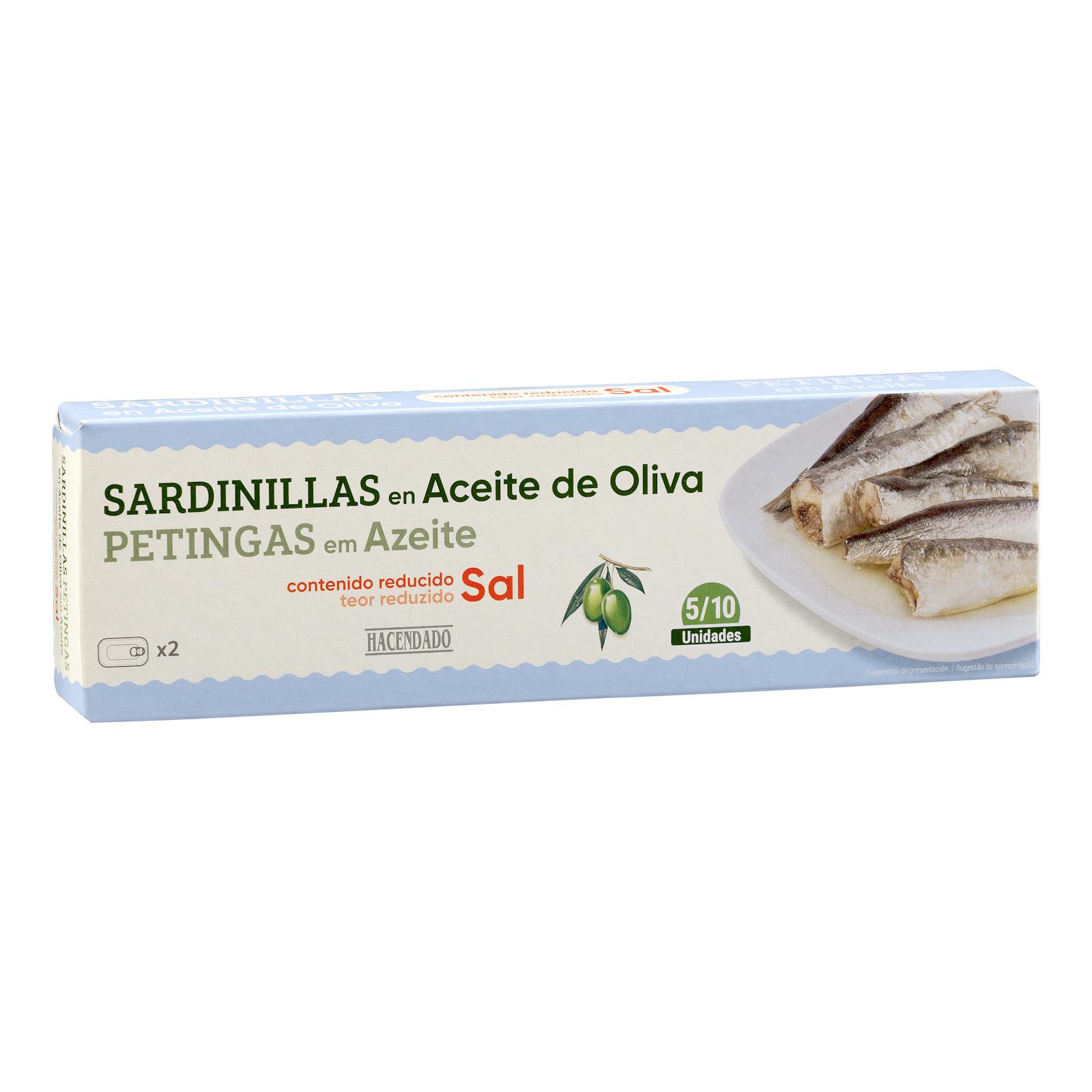 Sardines réduites en sel à l'huile d'olive Hacendado