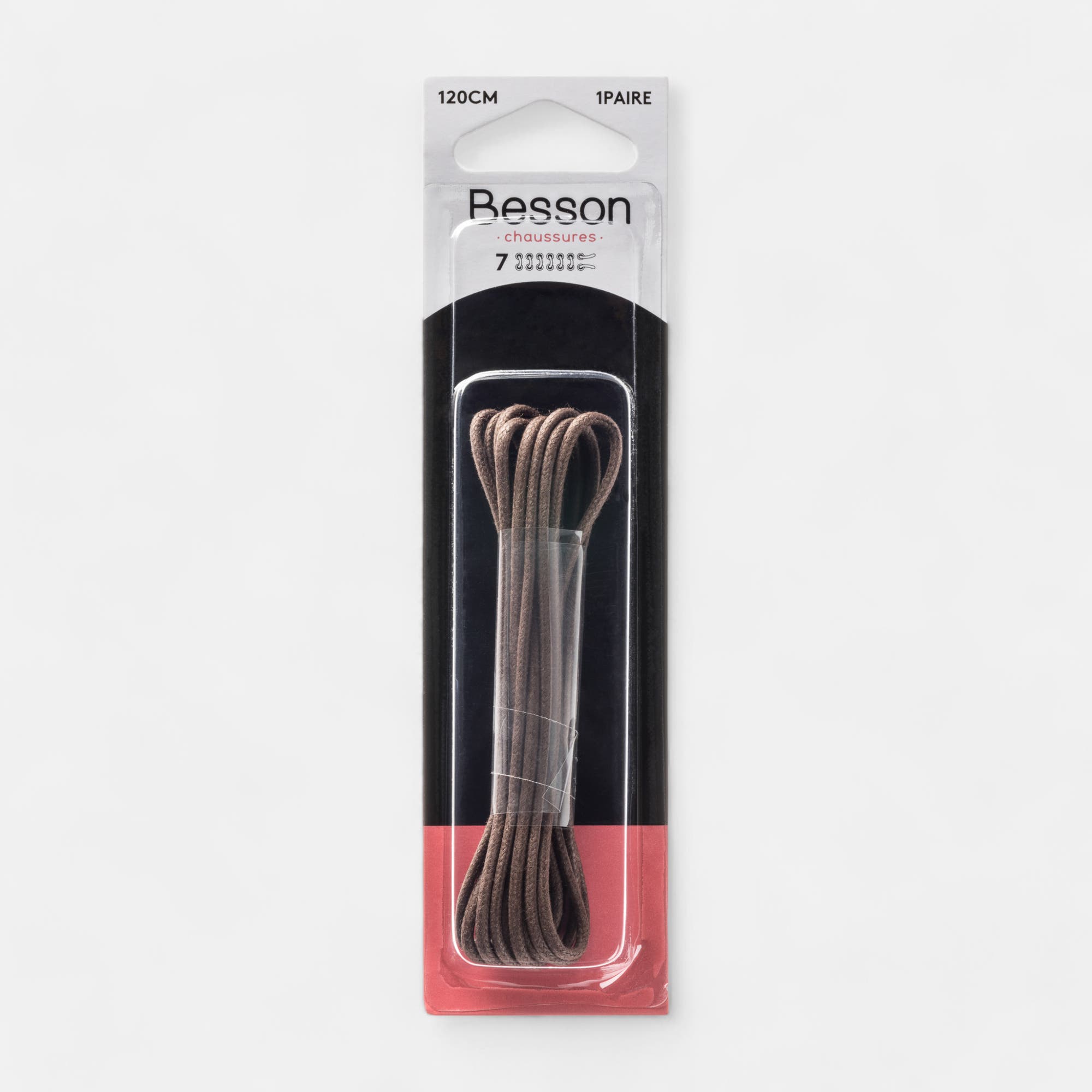 Lacets marron 120cm blanc