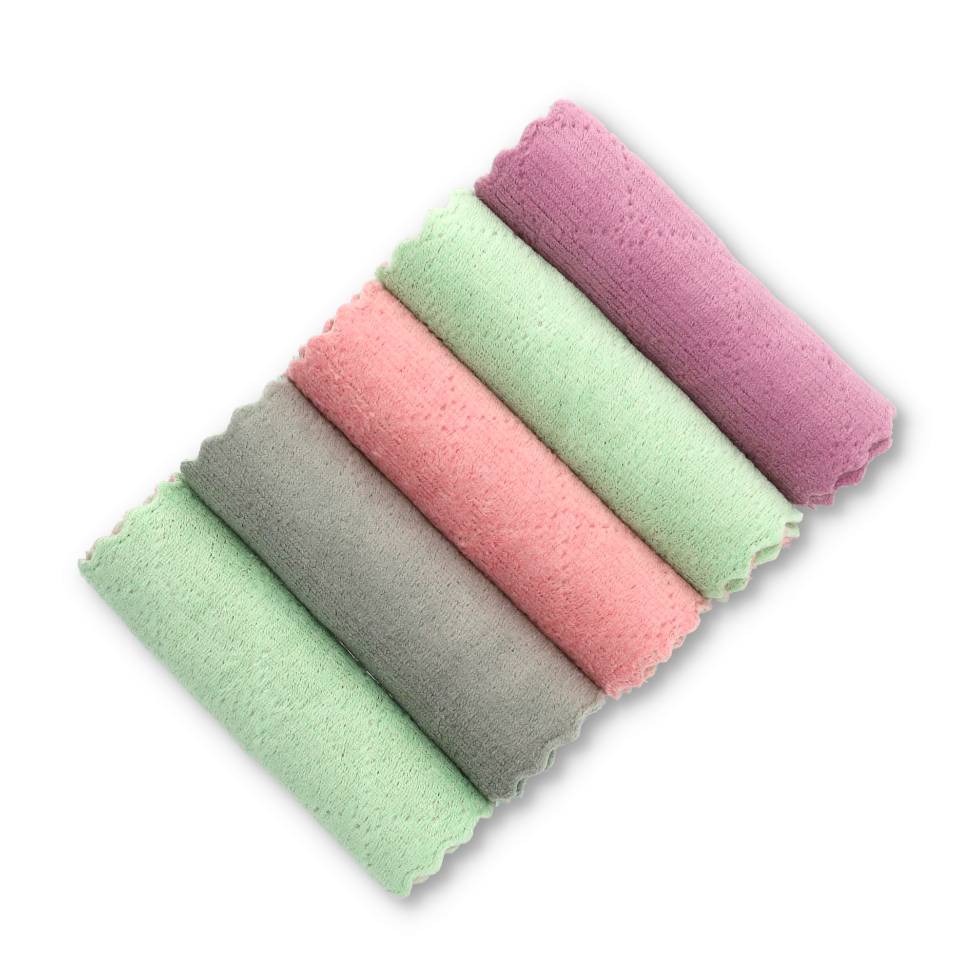 (5er Set) Mikrofaser Küchen Reinigungstuch Saugfähiger Geschirr Putz Lappen - Assortiert