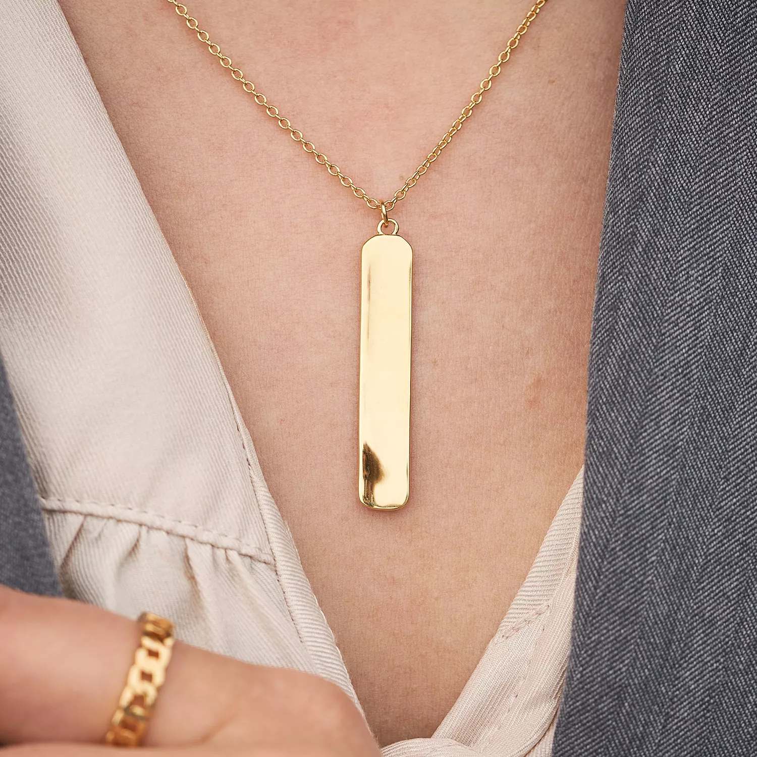 Avilé Jewelry Anchor Plate Halskæde 18 kt. Forgyldt Sølv Di002-GP