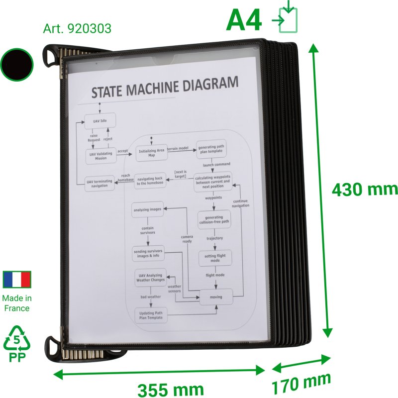 Protège-documents mural Pro magnétique 10 pochettes pour format A4 Djois by Tarifold