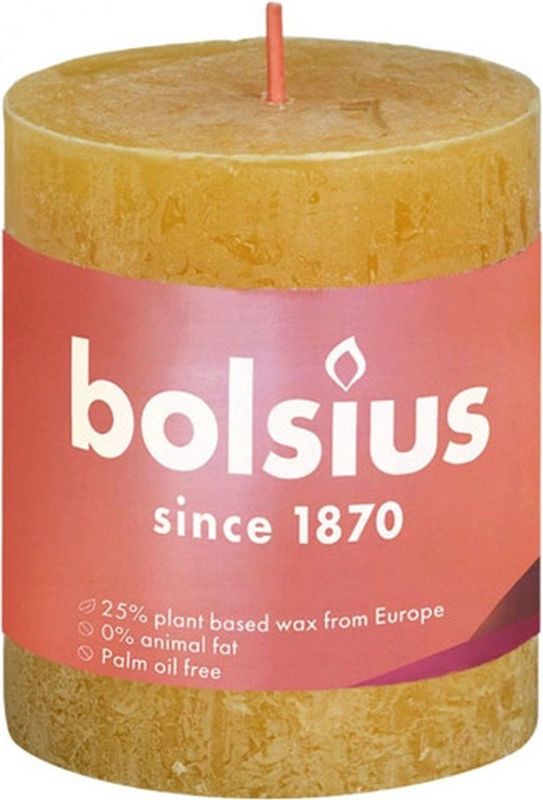 Bolsius Stompkaarsen Shine 4 st rustiek 80x68 mm honinggeel
