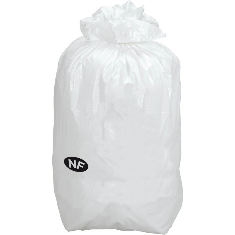 Sac poubelle 110 litres NF blanc - 200 sacs