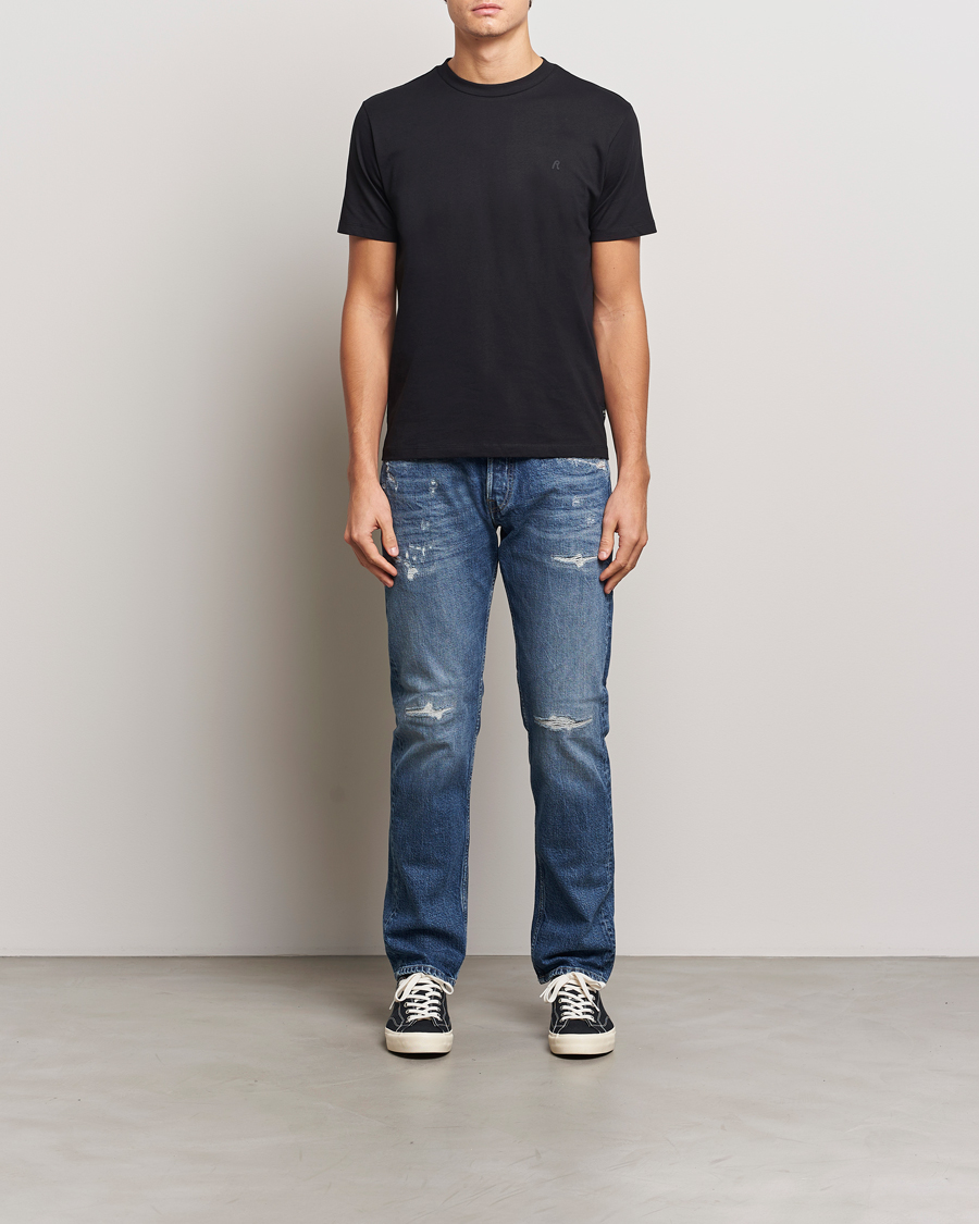 Replay Tonal Logo Crew Neck T-Shirt Black
