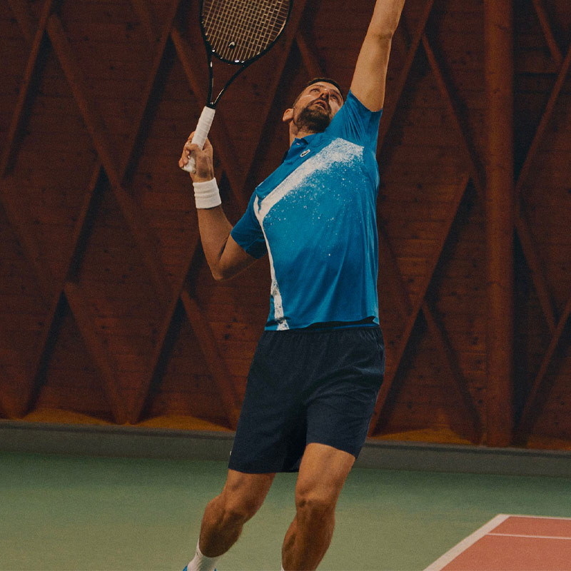Short de tennis Lacoste x Novak Djokovic bleu marine