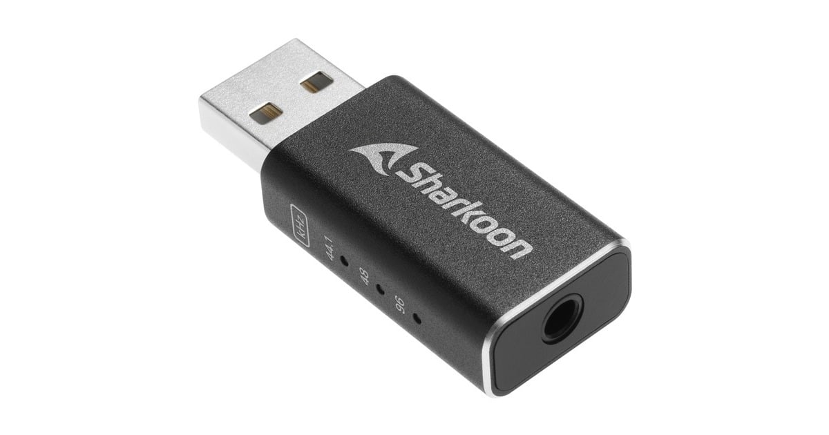 SharkoonGaming DAC Pro S geluidskaart  (Zwart, USB-A naar 3.5 mm TRRS)
