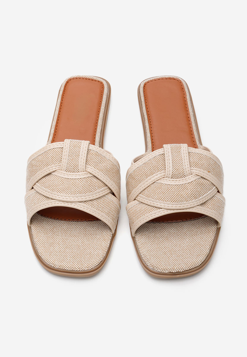 Mules plates femme beige Sadisa