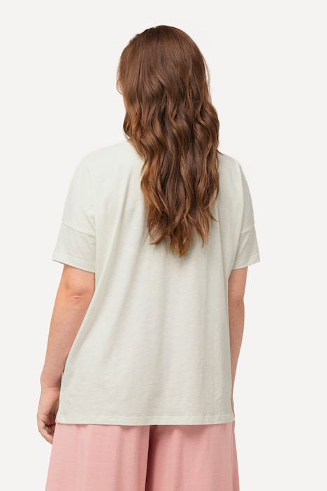 T-Shirt, Spitzentasche, Rundhals, Halbarm, Biobaumwolle