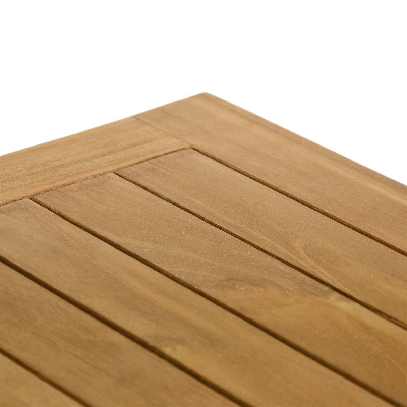 VCM Beistelltisch Blumenhocker Teakholz behandelt Balkon Terrasse 50x50cm