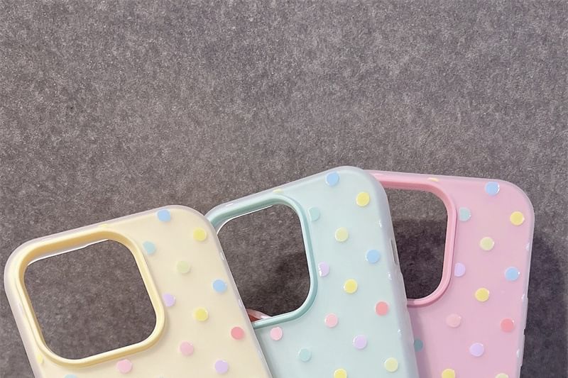 Pixel Dream - Polka Dot telefoonhoesje - Apple iPhone 16 Pro Max / 16 Pro / 16 Plus / 16 / 15 Pro Max / 15 Pro / 15 Plus / 15 / 14 Pro Max / 14 Pro / 14 Plus / 14 / SE / 13 Pro Max / 13 Pro / 13