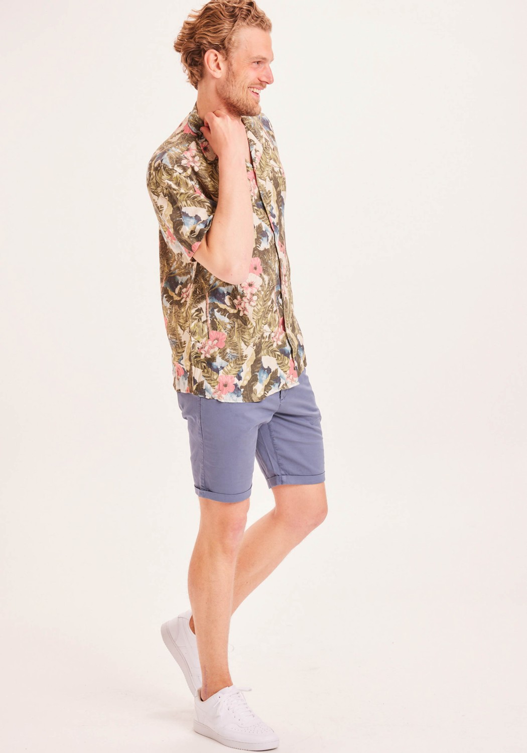 Knowledge Cotton Apparel Chino-Shorts Chuck Regular Poplin Vintage Indigo