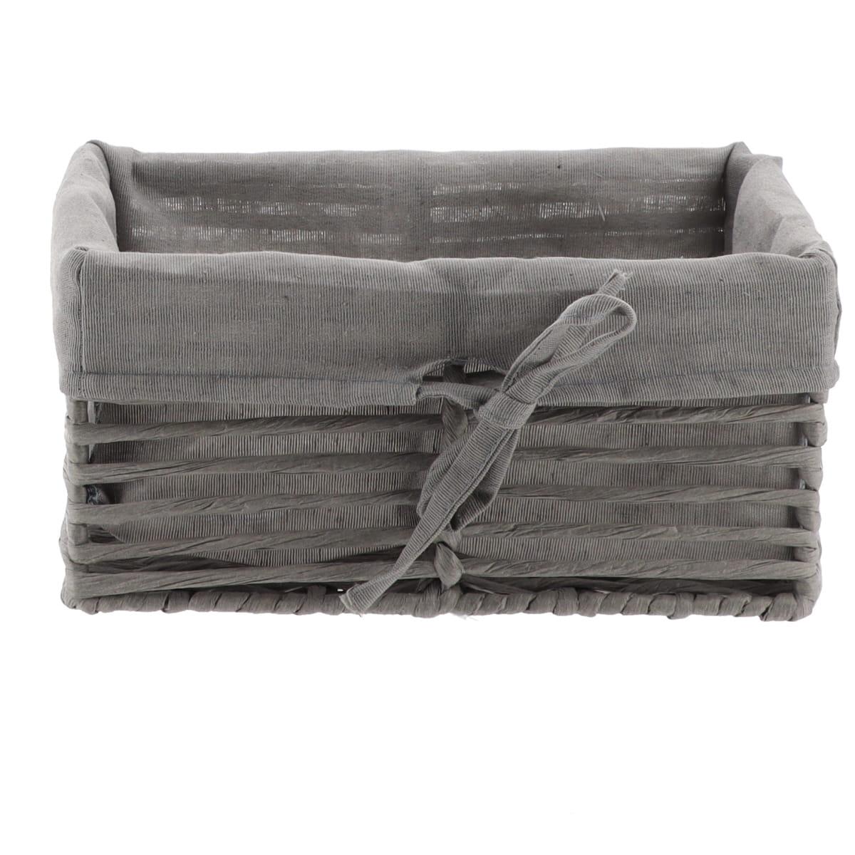 PANIERE EN PAPIER 25X16.5X12CM GRIS TISSU GRIS
