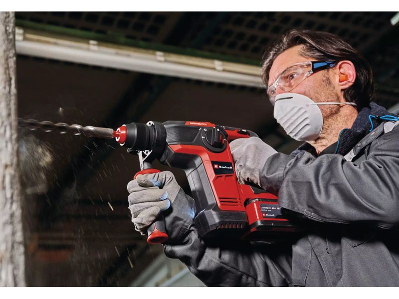 Einhell Schnurloser Bohrhammer TP-HD 18/28 Li BL 4 (1x3.0Ah Universell einsetzbare Akku-Schlagbohrmaschine