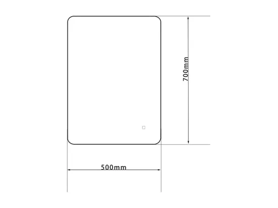 LuxuryBain- Miroir de salle de bain LED à luminosité variable 60x80cm rectangulaire avec cadre en aluminium noir