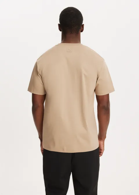 T-shirt met print logo zand (ZND.D)