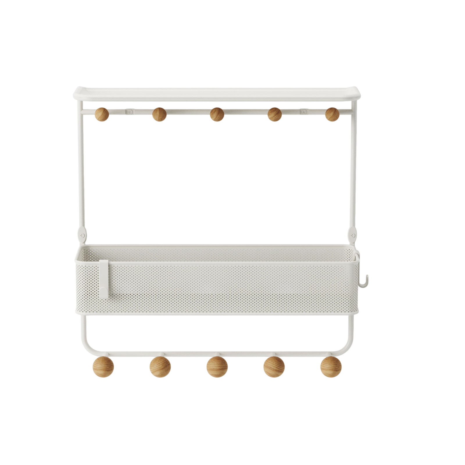 Garderobenleiste Estique 10 Haken, Weiss