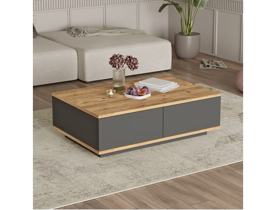 CONCEPT1 - Table basse FR14-AA Pin Atlantique anthracite 90 x 60 x h28,6