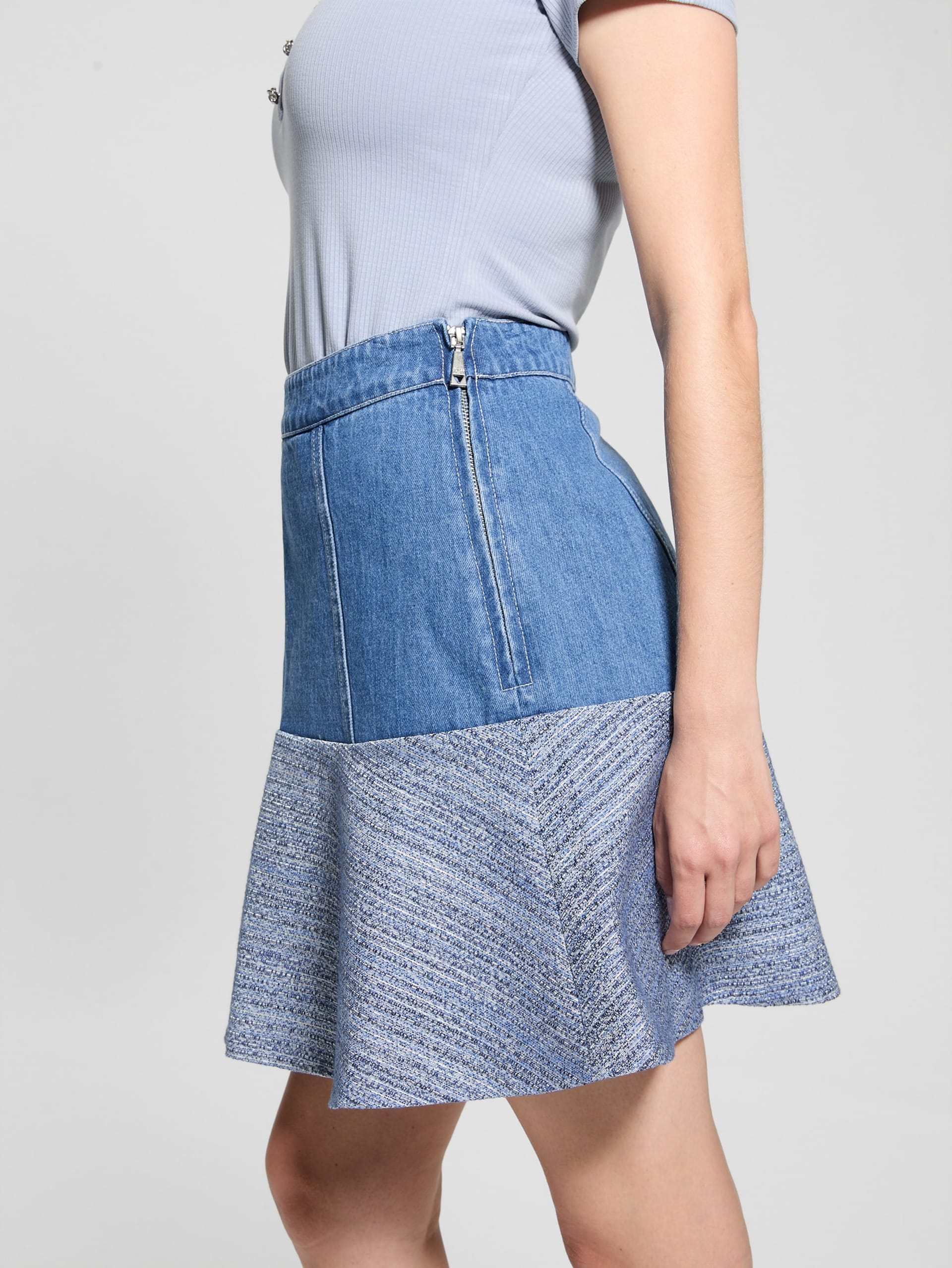 Saia Elsie de tweed e jeans