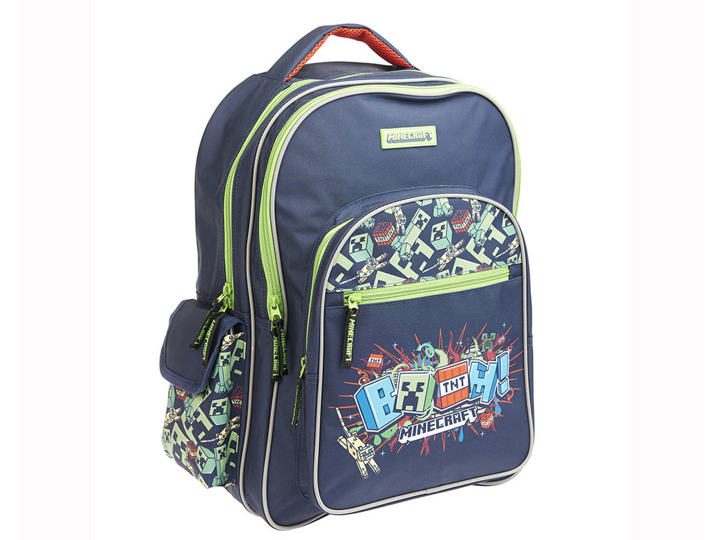 MOCHILA MINECRAFT 2 COMPARTIMENTOS 43X32X16CM