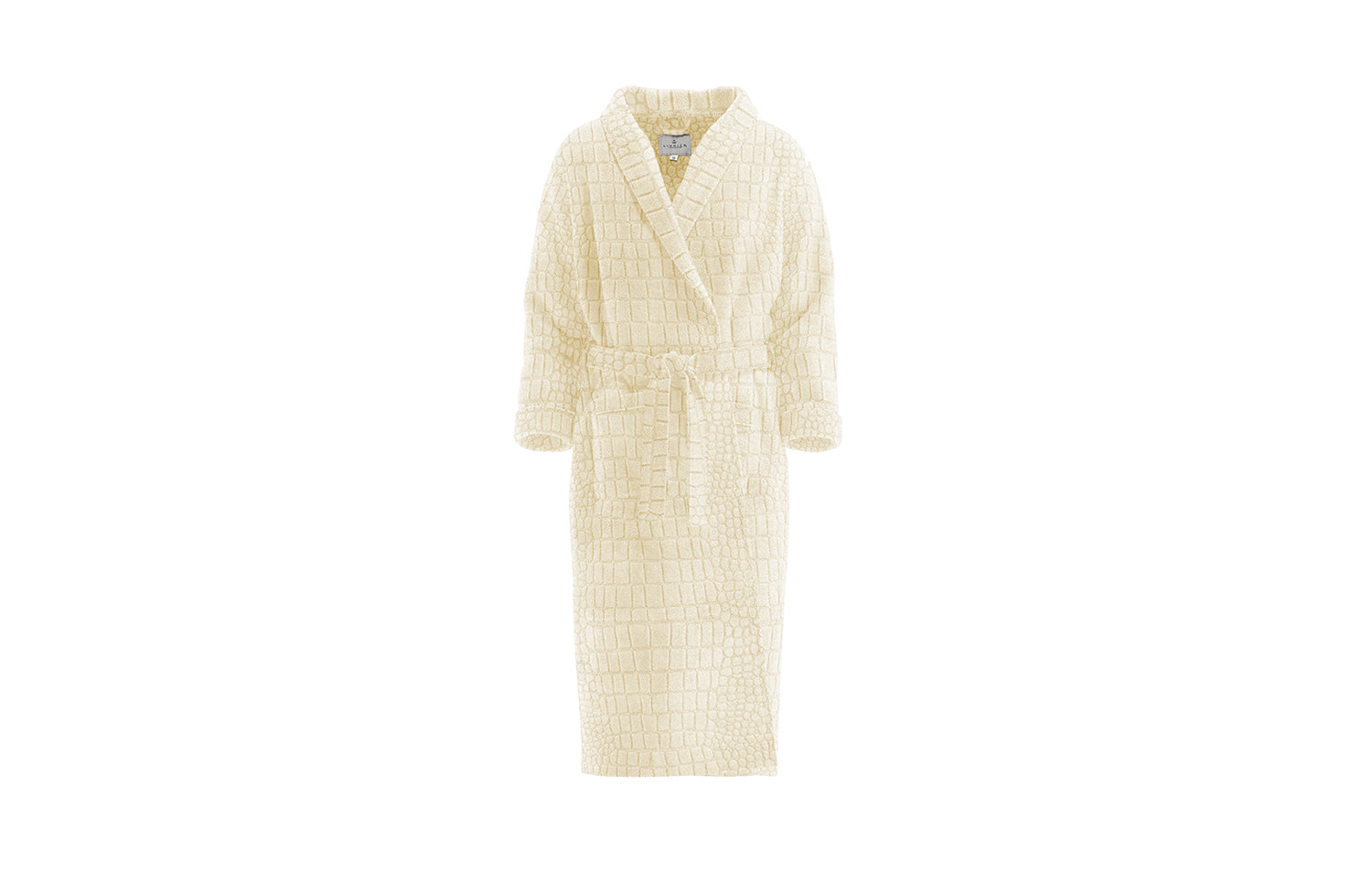 LINNICK Flanel Fleece Badjas Croco - ivoor