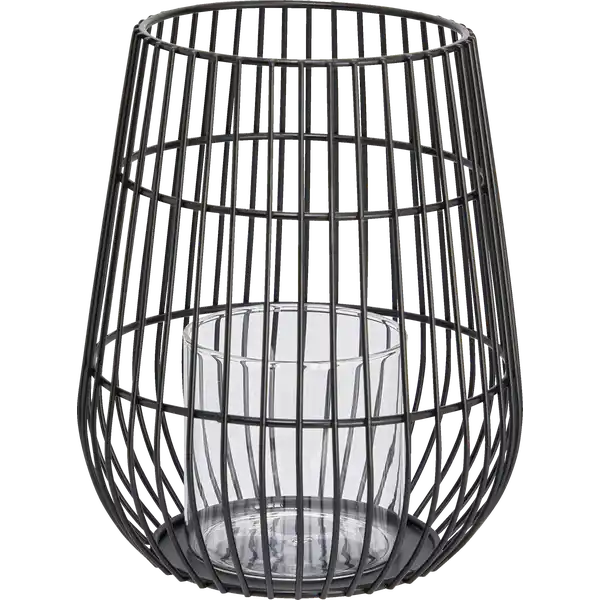 Metallwindlicht schwarz groß