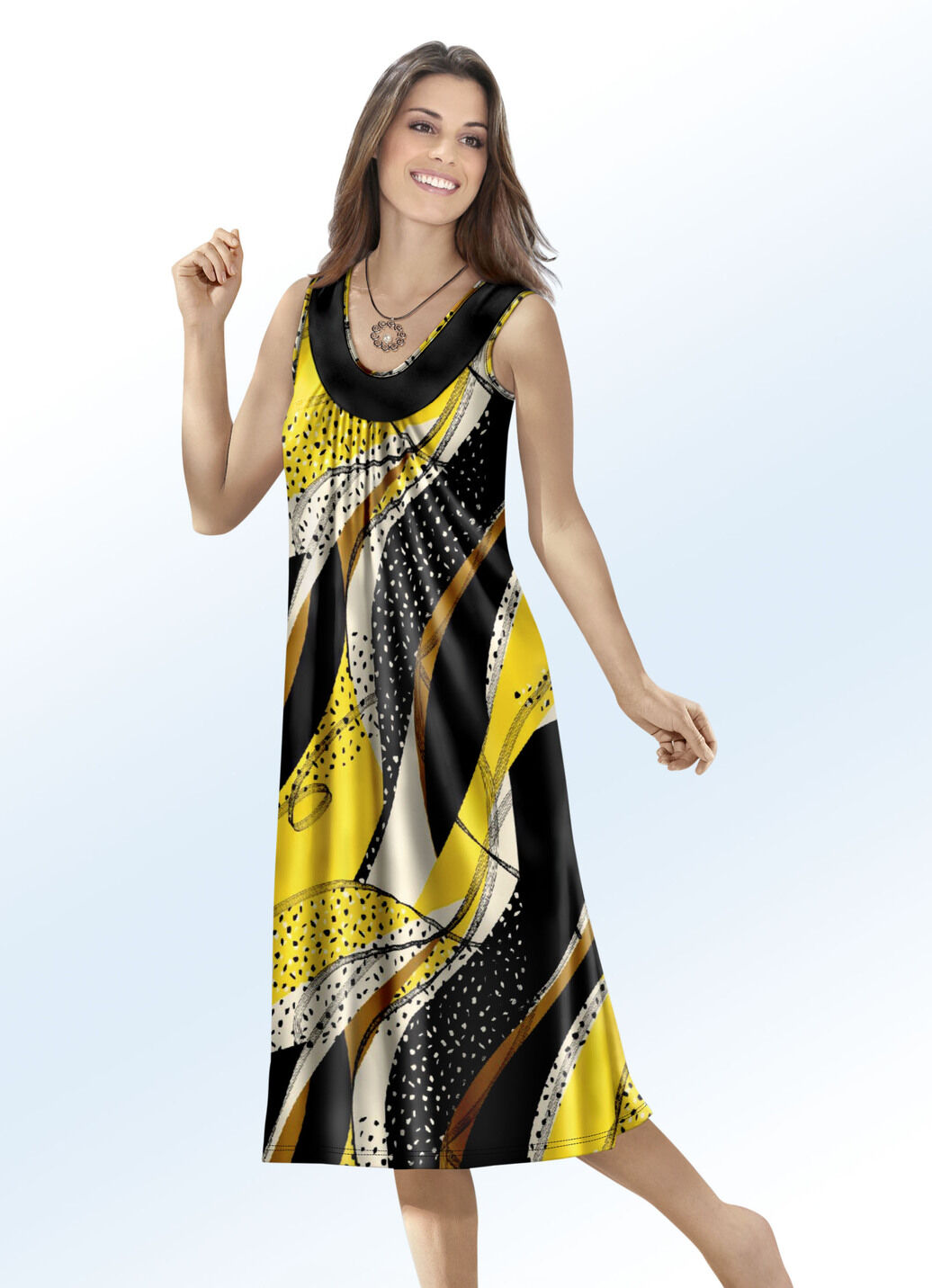 Kleid mit farbbrillantem Druckdessin