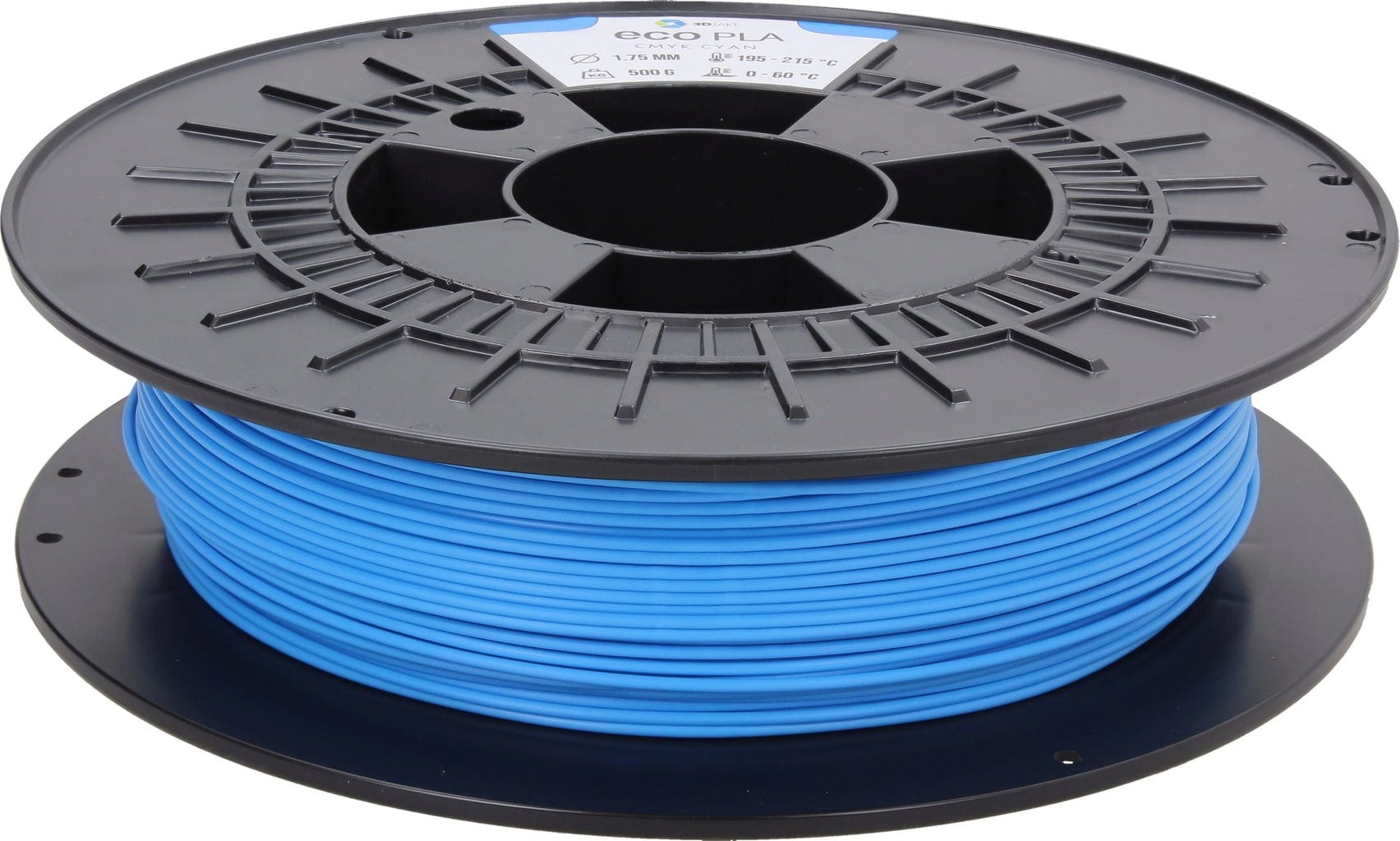 3DJAKE  ecoPLA CMYK Cyan, 1,75 mm / 500 g    Allround PLA Filament zu einem unschlagbaren Preis in Cyan
