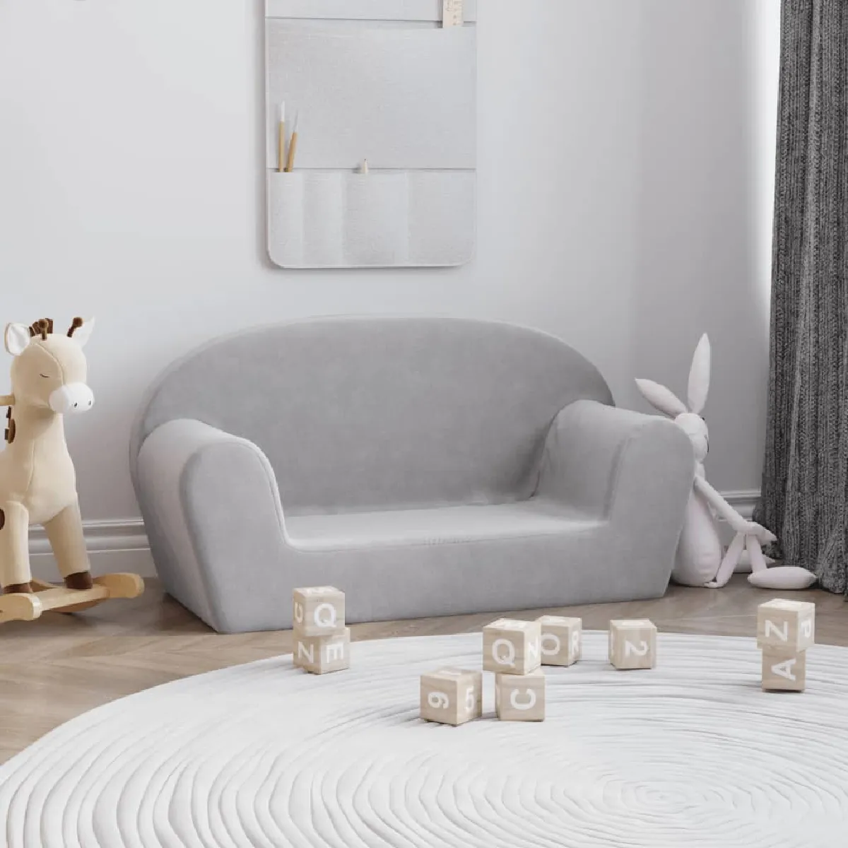 vidaXL Canapé Enfants - Gris clair
