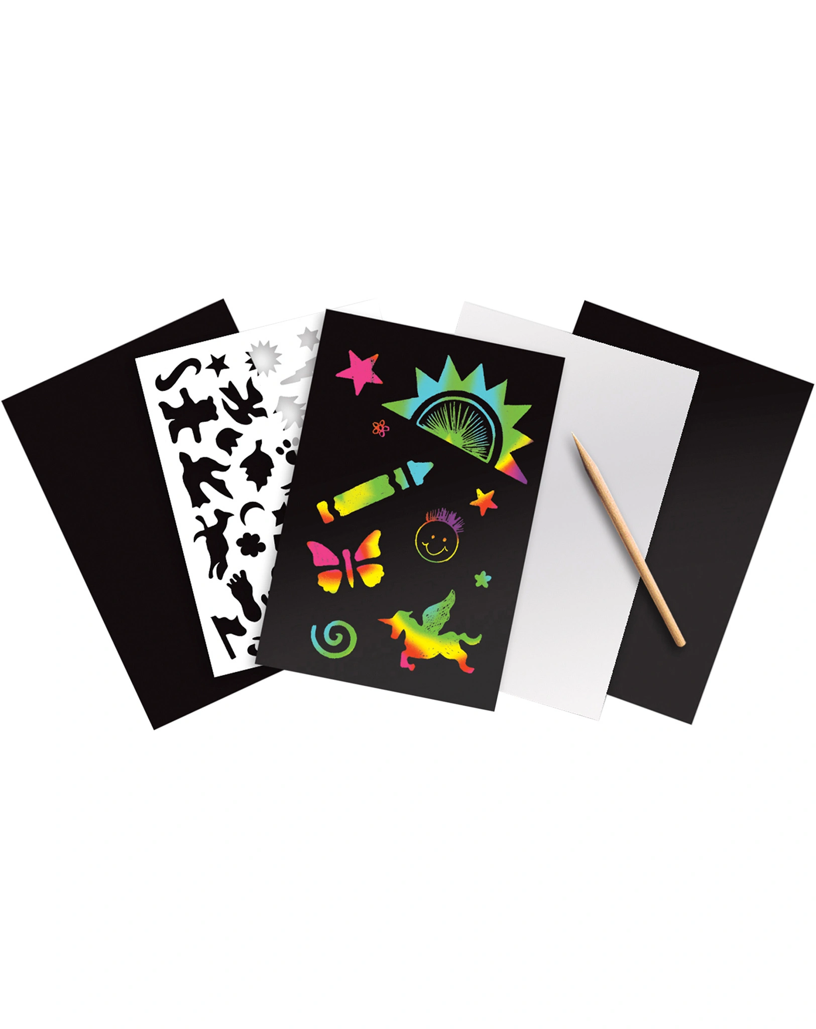 Kratzbild-Set SCRATCH ART - REGENBOGEN 6-teilig