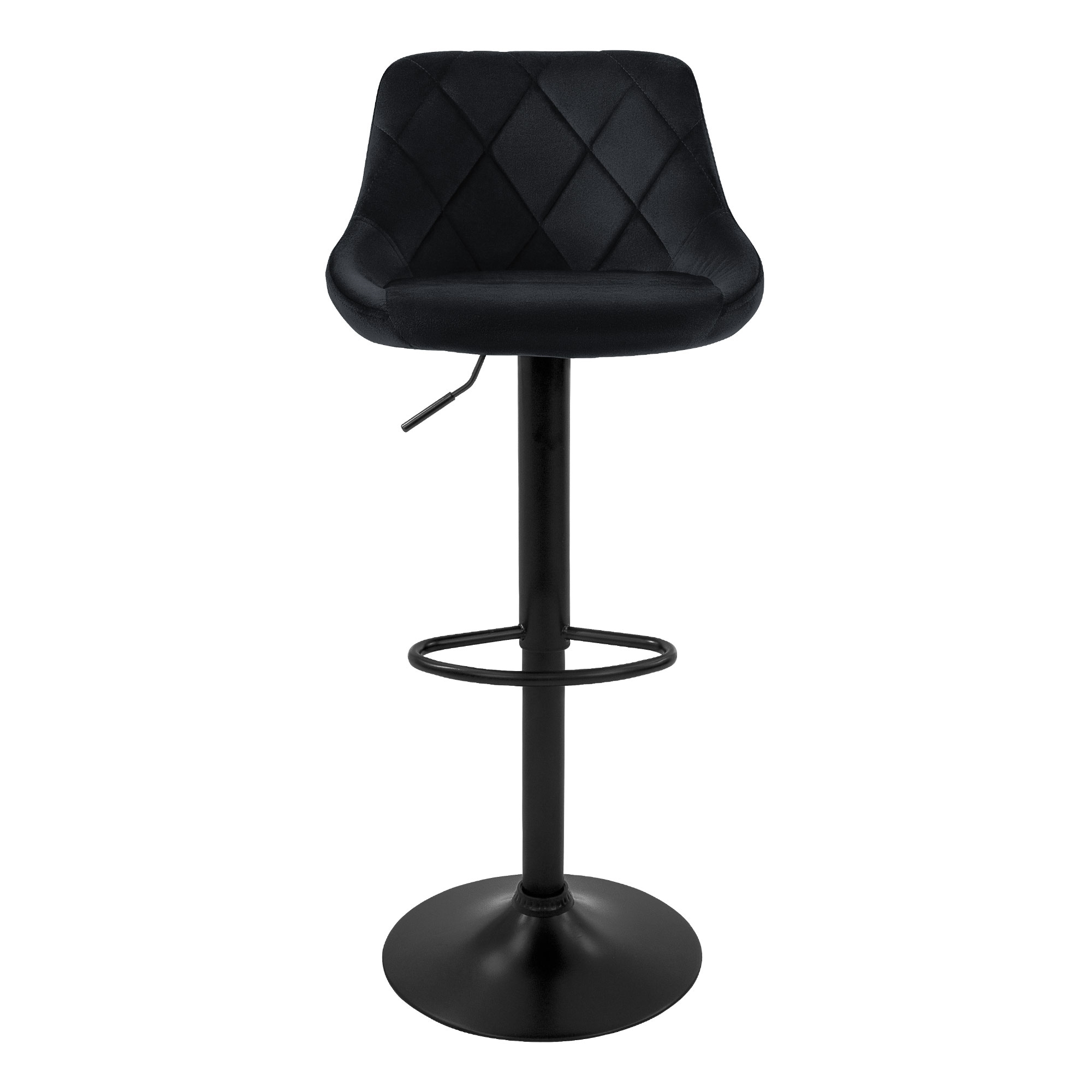 Barstol 2 dele sort fløjl, 62-82cm ML-Design