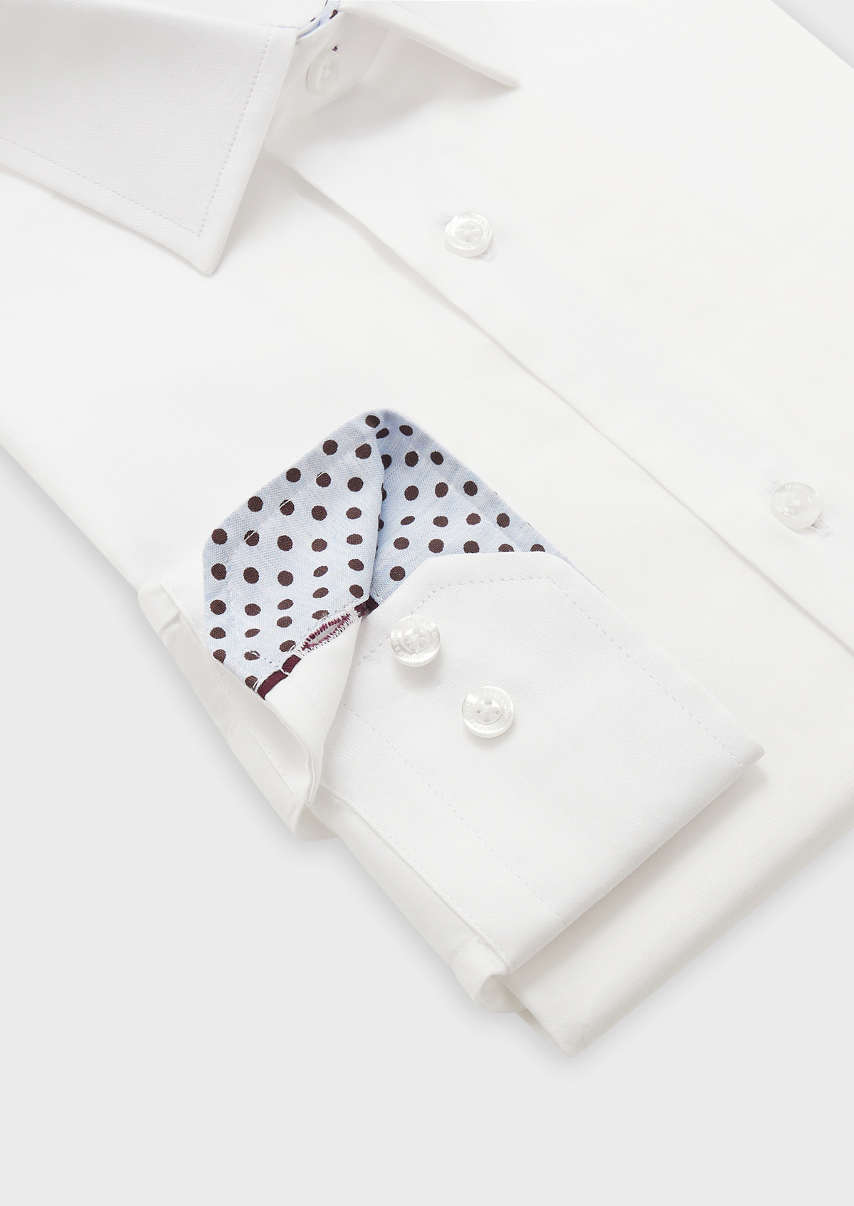 Chemise habillée Slim en satin de coton uni blanc