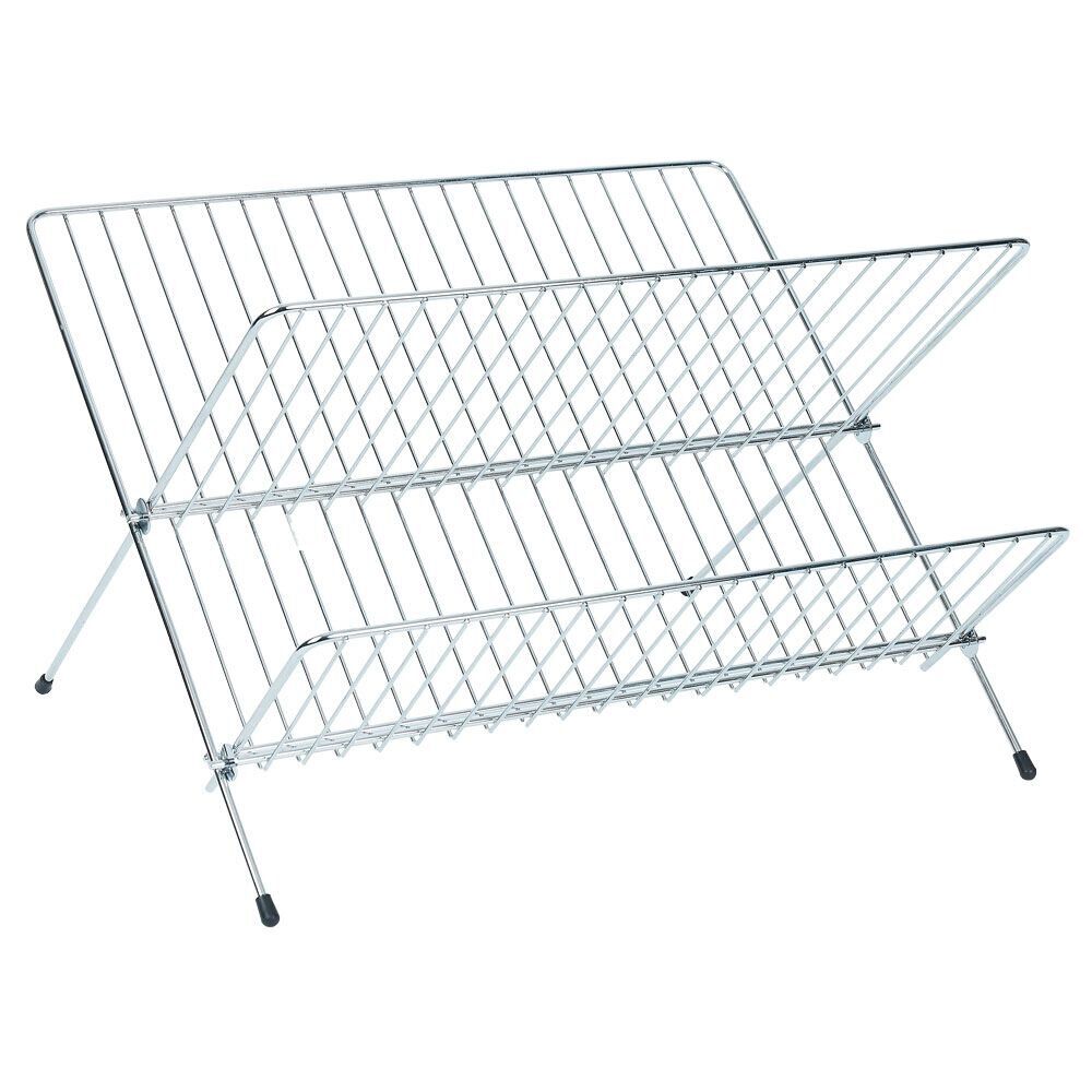 Égouttoir pliable en métal gris 36x31xH22cm