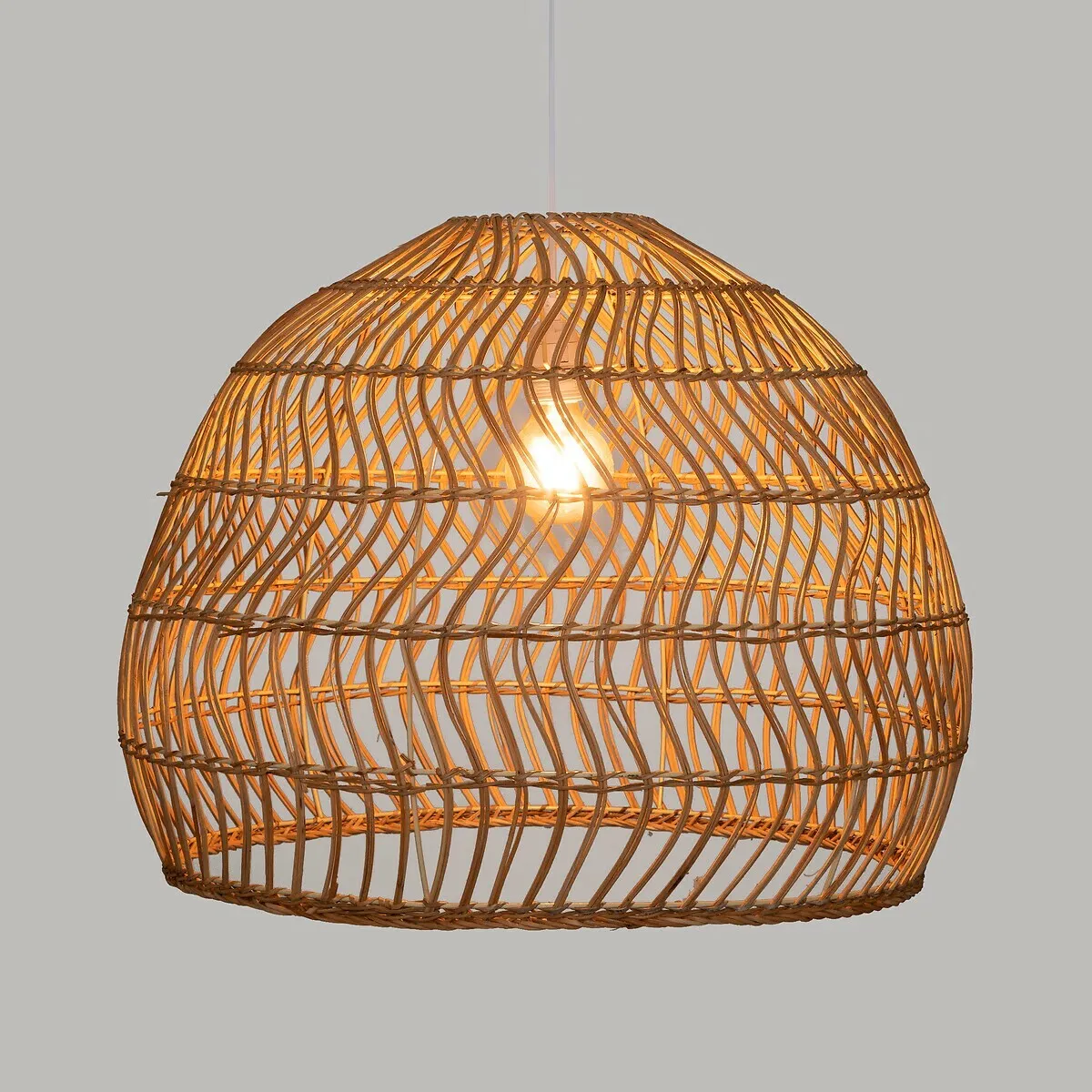 Pegane Lampe suspendue en rotin beige
