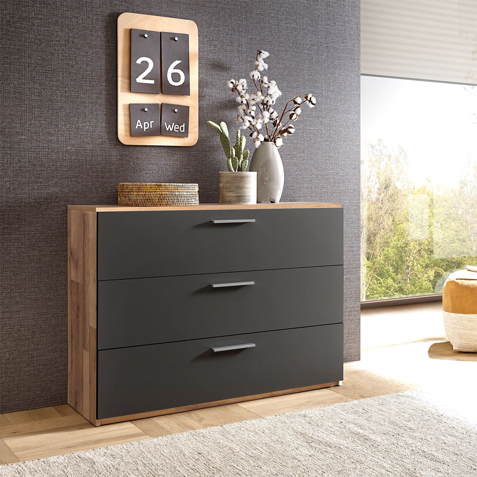 Kommode Rivoli Montana Oak-Optik/Graphit 120x85x38 cm