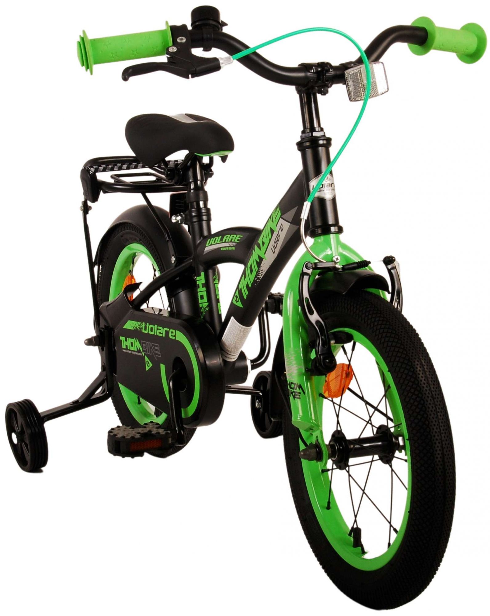 Kinderfahrrad Thombike für Jungen 14 Zoll Kinderrad in Schwarz Grün
