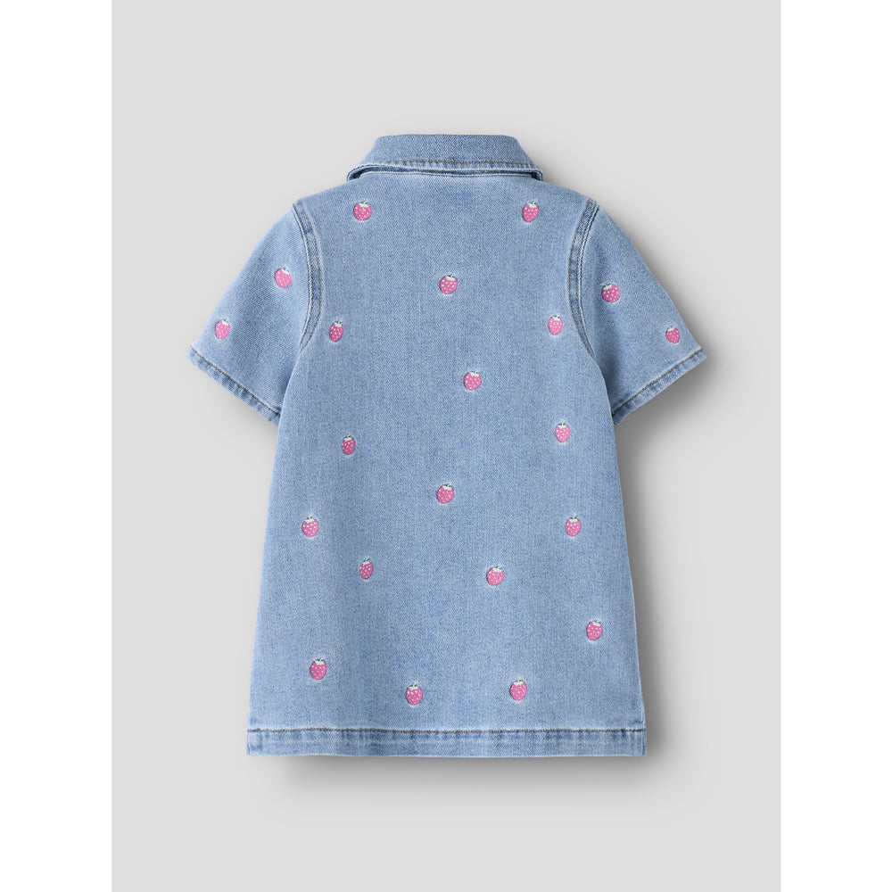 Køb Name It Light Blue Denim Starwberry Nmflaila Ss Emb Kjole 6202-Iz
