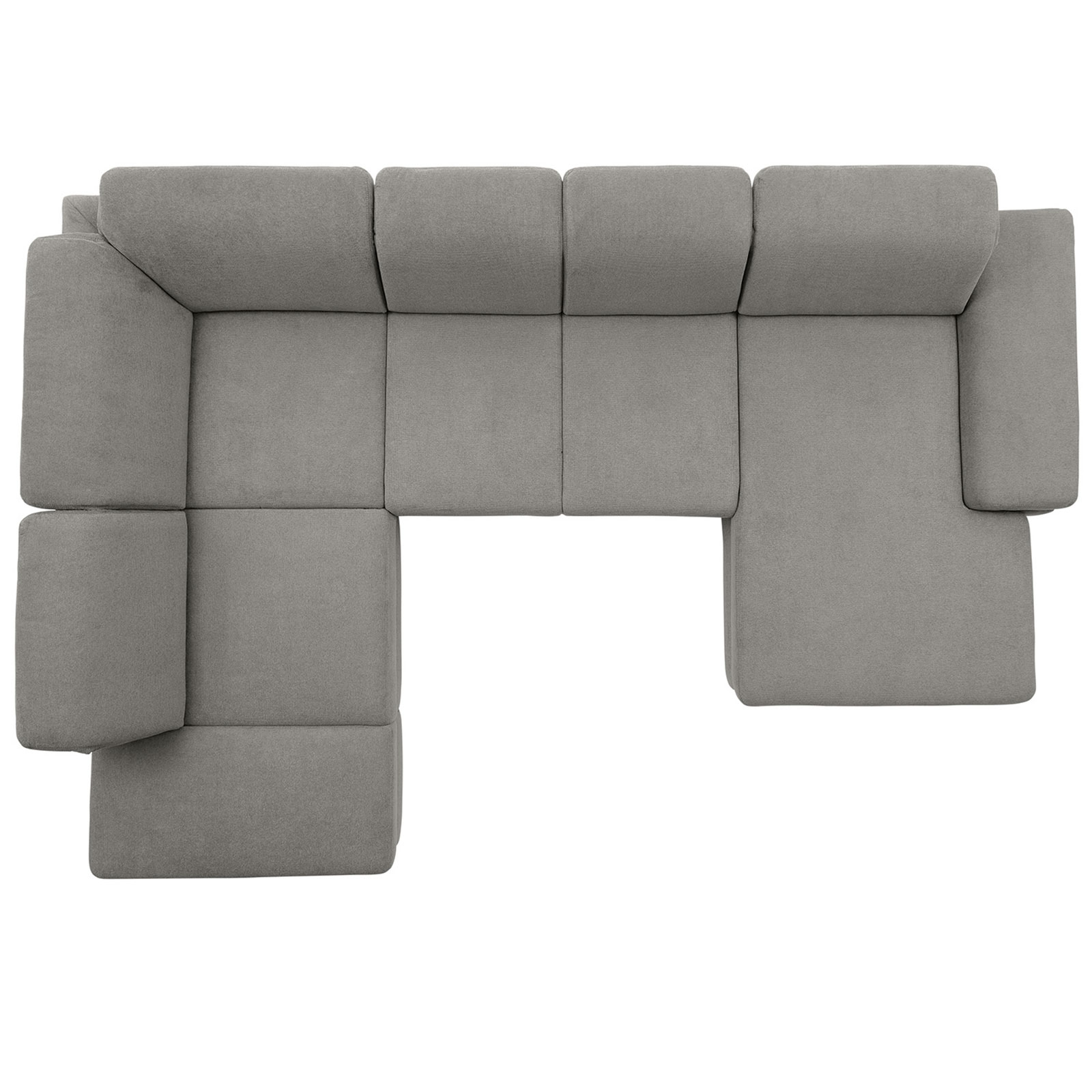 polsterpower Boxspring-Wohnlandschaft - Belle silver - Basismodell - Recamiere rechts
