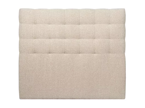 Tete de lit Capitonnée Bouclette Beige L 200 cm - Ep 10 cm rembourré