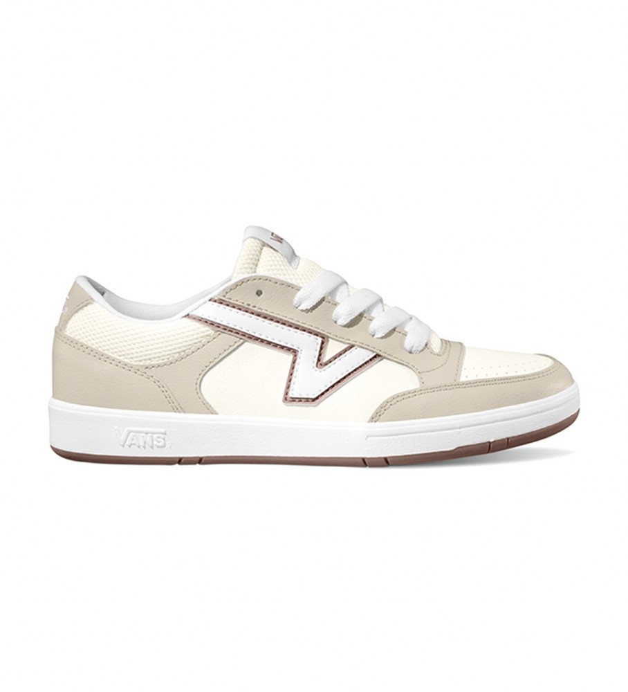 Tênis Vans UA Lowland CC New Varsity de Couro, Branco, Bege