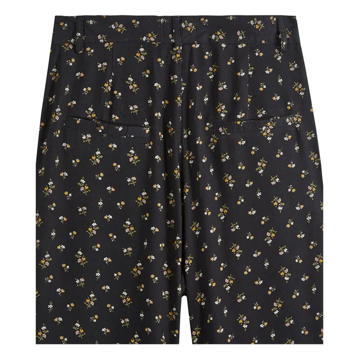 Emile et Ida Pantalon Zebu Fleurs - Collection Femme | Noir