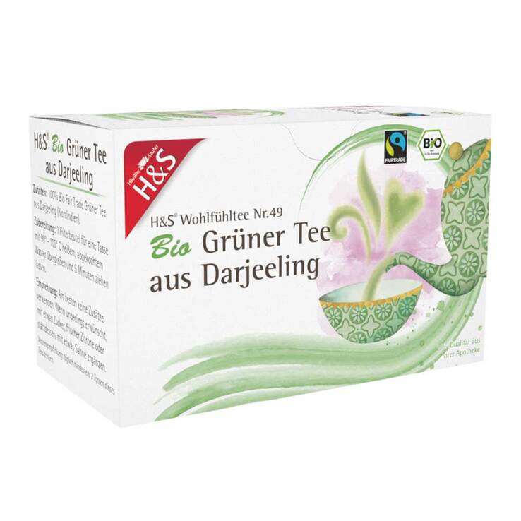 H&S Bio Grüner Tee aus Darjeeling Filterbeutel, 20X2 g