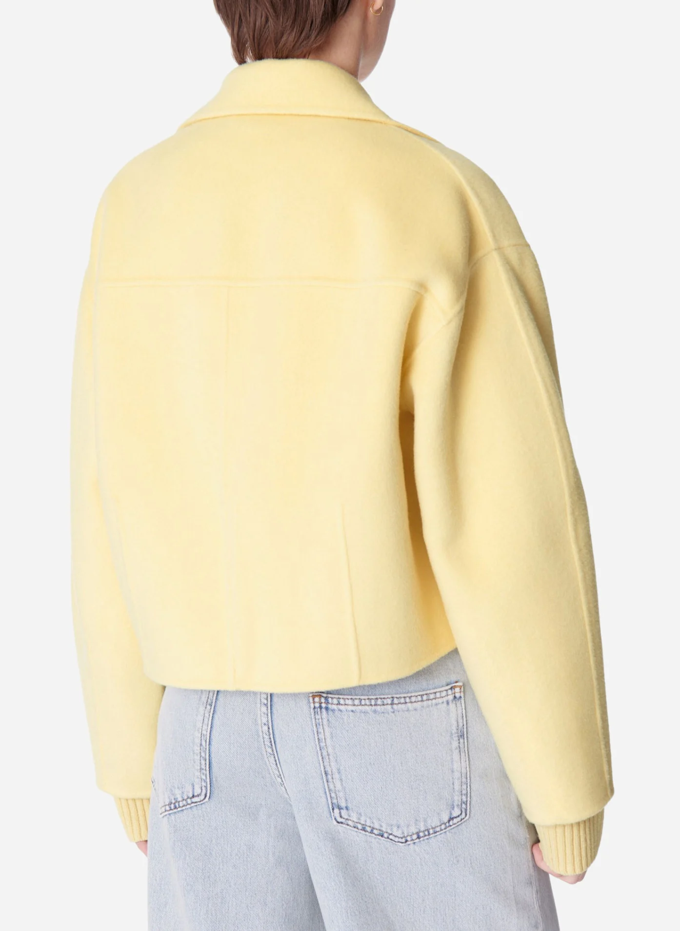 CARLIN - Manteau court en laine mélangée | Jaune