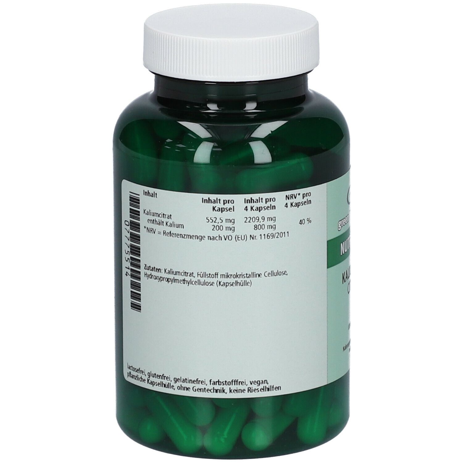 green line NUTRITHEKE Kalium 200 Citrat