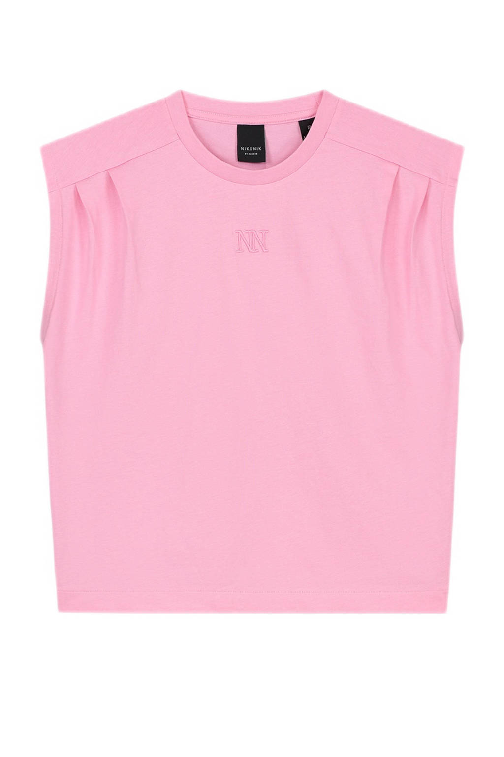 NIK&NIK mouwloze top Pleat zachtroze