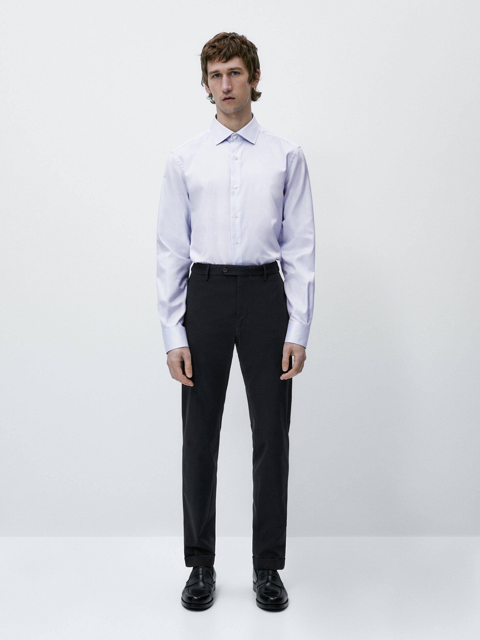 Camisa estructura easy iron slim fit - CELESTE